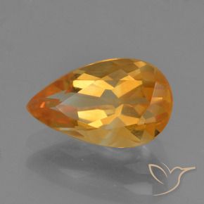 1.66克拉天然黄水晶，梨形，VVS-VS