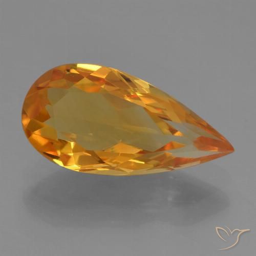 2.33ct 天然 深橙金 黄水晶, 梨形, VVS-VS