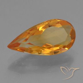 2.33克拉天然黄水晶，梨形，VVS-VS