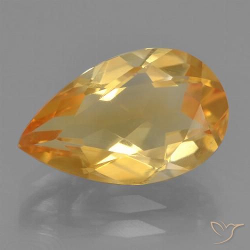 2.41ct 天然 中深金色 黄水晶, 梨形, VVS-VS