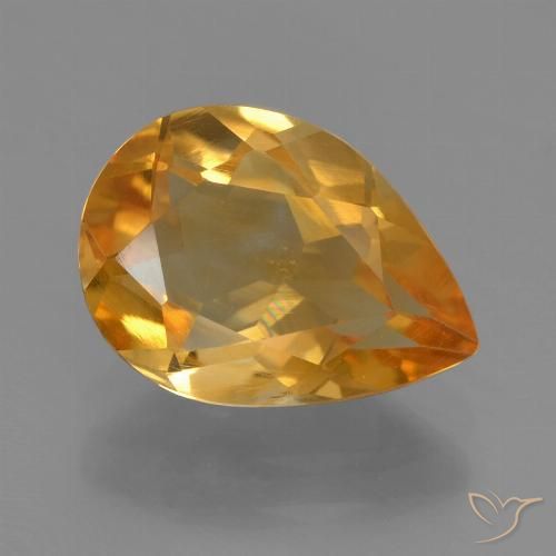 2.07ct 天然 深橙金 黄水晶, 梨形, VS