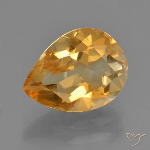 2.32ct 天然 橙金 黄水晶, 梨形, VS