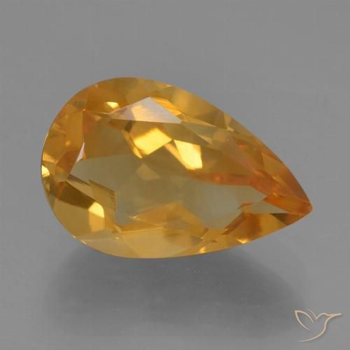 2.42ct 天然 深橙金 黄水晶, 梨形, VS