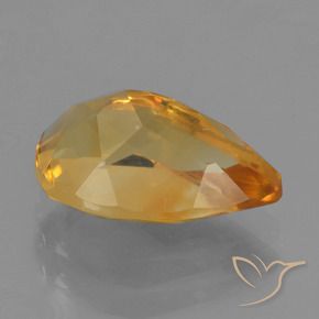 2.42克拉天然黄水晶，梨形，VS