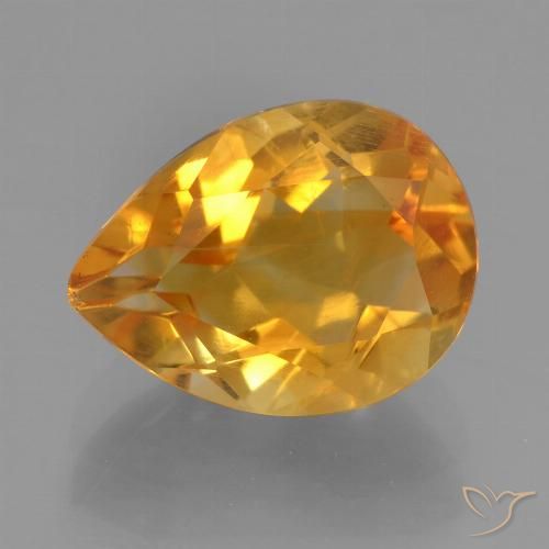 2.63ct 天然 深橙金 黄水晶, 梨形, VS
