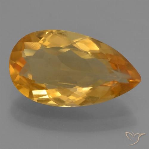 2.36ct 天然 深橙金 黄水晶, 梨形, VVS-VS