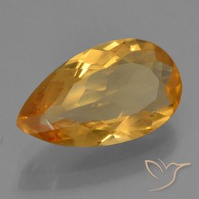 2.36克拉天然黄水晶，梨形，VVS-VS