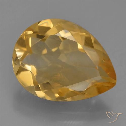 4.72ct 天然 中深金色 黄水晶, 梨形, VS