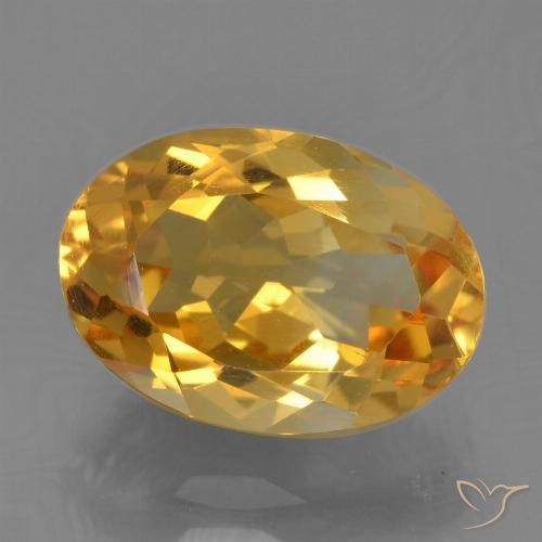 2.90ct 天然 深橙金 黄水晶, 椭圆形, VS