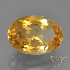 2.90克拉天然黄水晶，椭圆形，VS