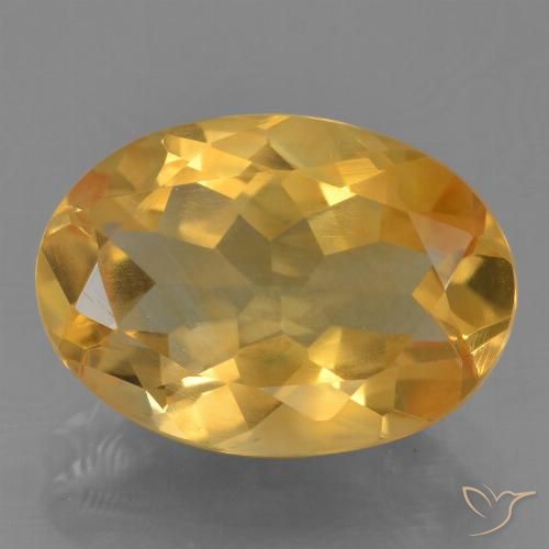 4.95ct 天然 中深金色 黄水晶, 椭圆形, VS