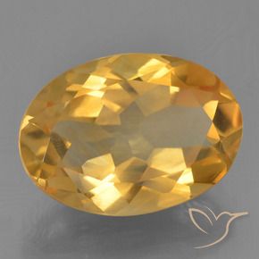 4.95克拉天然黄水晶，椭圆形，VS