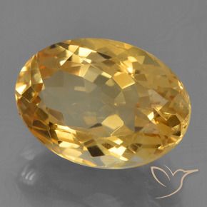 4.11克拉天然黄水晶，椭圆形，VS