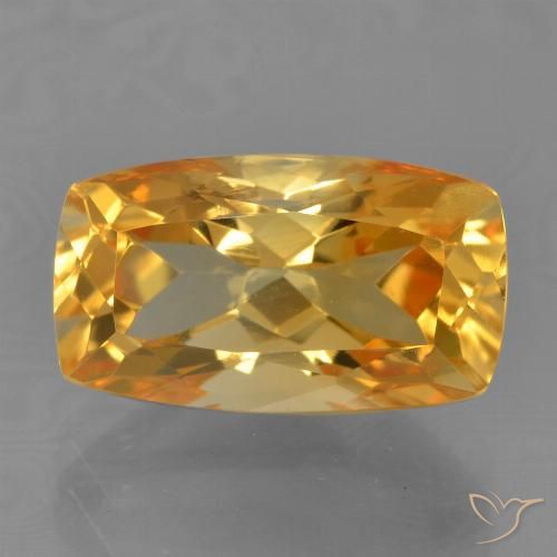 4.24ct 天然 深橙色-金色 黄水晶, 软垫, VVS-VS