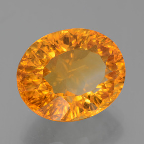 5.00克拉天然黄金色黄水晶，椭圆形切割，12.1×10毫米，VS