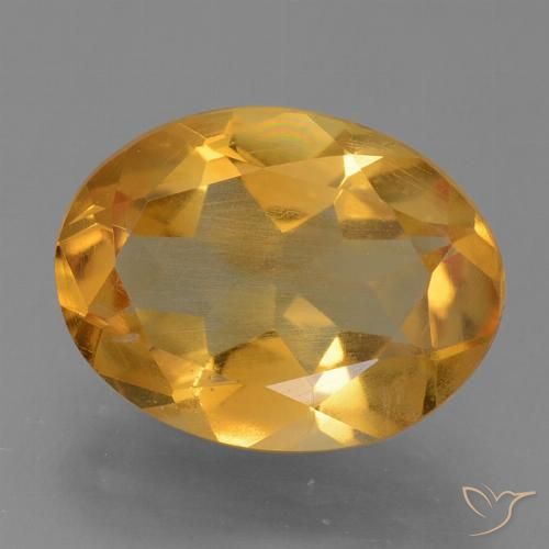2.08ct 天然 深橙金 黄水晶, 椭圆形, VS