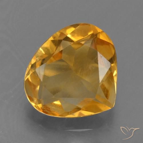 1.86ct 天然 深橙色-金色 黄水晶, 梨形, VS