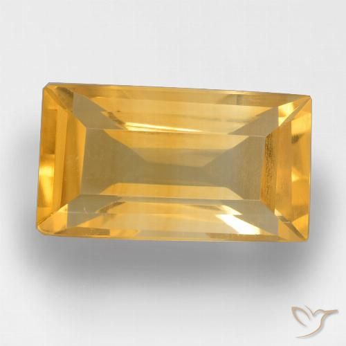 3.45ct 天然 亮金 黄水晶, 狭长方形, VS