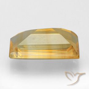 3.45克拉天然黄水晶，狭长方形，VS