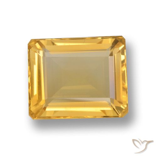 4.74ct 天然 黄金色 黄水晶, 祖母绿式切割, VVS