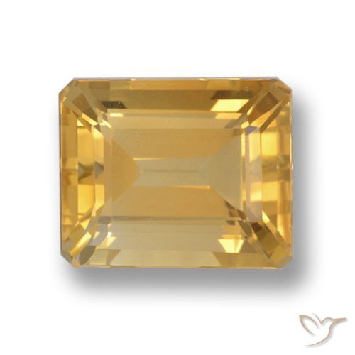 4.44ct 天然 中金 黄水晶, 祖母绿式切割, VVS-VS