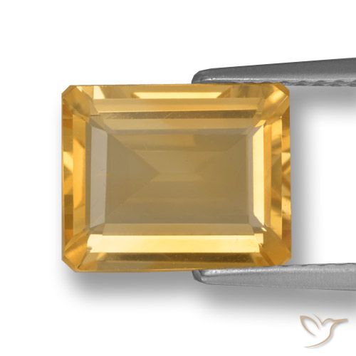 3.20ct 天然 浅橙色-金色 黄水晶, 祖母绿式切割, VVS-VS