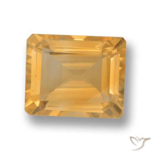4.21ct 天然 浅橙色-金色 黄水晶, 祖母绿式切割, VVS-VS
