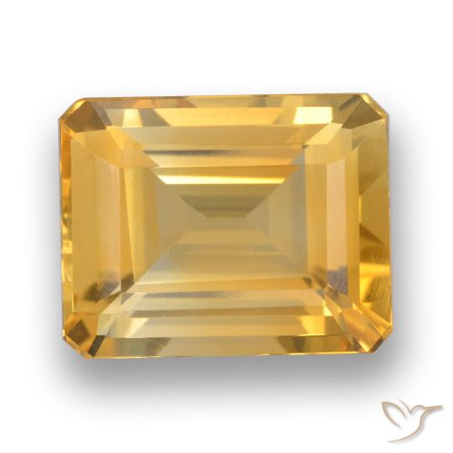 4.01ct 天然 中浅橙金 黄水晶, 祖母绿式切割, VVS