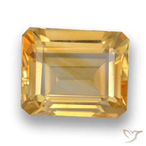 4.24ct 天然 中浅橙金 黄水晶, 祖母绿式切割, VVS-VS