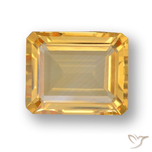 3.85ct 天然 中浅橙金 黄水晶, 祖母绿式切割, VVS