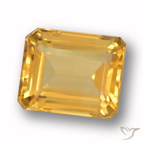 4.64ct 天然 中浅橙金 黄水晶, 祖母绿式切割, VVS-VS