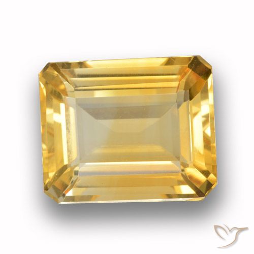 3.99ct 天然 中金 黄水晶, 祖母绿式切割, VVS