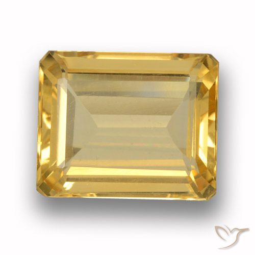 4.10ct 天然 中金 黄水晶, 祖母绿式切割, VVS-VS