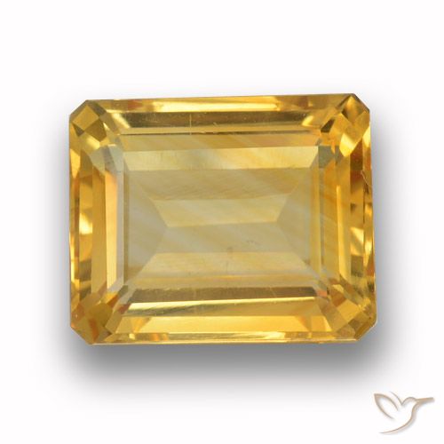 4.09ct 天然 中金 黄水晶, 祖母绿式切割, VVS