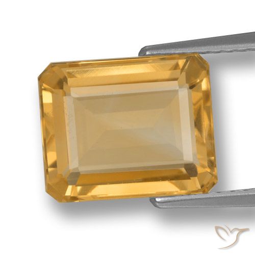 4.27ct 天然 中浅橙金 黄水晶, 祖母绿式切割, VVS-VS