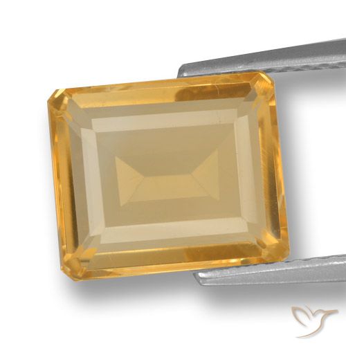 3.84ct 天然 橙金 黄水晶, 祖母绿式切割, VVS-VS