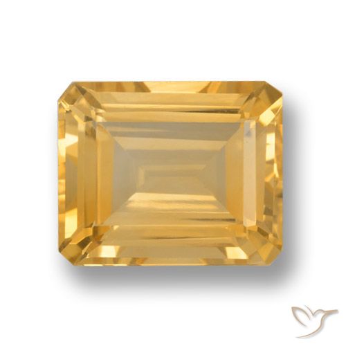4.05ct 天然 中金 黄水晶, 祖母绿式切割, VVS-VS