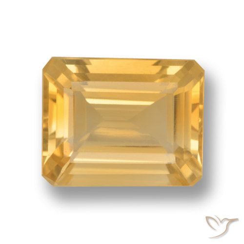 3.80ct 天然 黄金色 黄水晶, 祖母绿式切割, VVS-VS