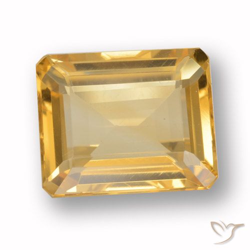 4.38ct 天然 中金 黄水晶, 祖母绿式切割, VVS