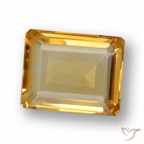 3.88ct 天然 中浅橙金 黄水晶, 祖母绿式切割, VVS-VS