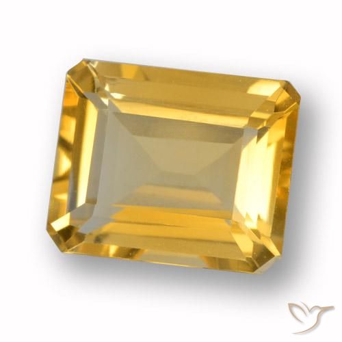 3.76ct 天然 橙金 黄水晶, 祖母绿式切割, VVS