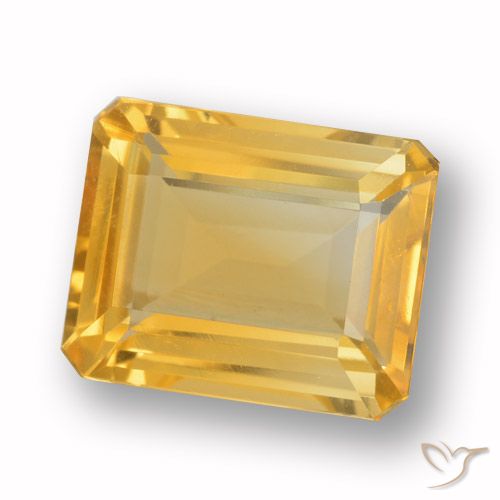 4.03ct 天然 中金 黄水晶, 祖母绿式切割, VVS-VS