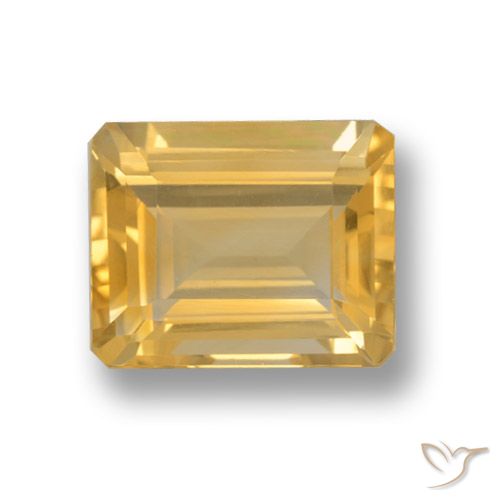 4.20ct 天然 中金 黄水晶, 祖母绿式切割, VVS