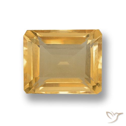 4.27ct 天然 浅橙色-金色 黄水晶, 祖母绿式切割, VVS-VS