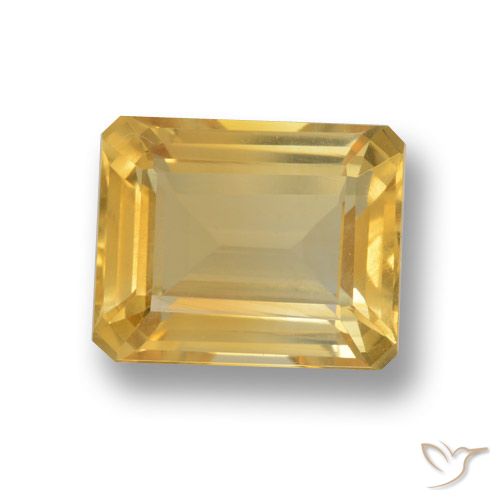 4.32ct 天然 中金 黄水晶, 祖母绿式切割, VVS