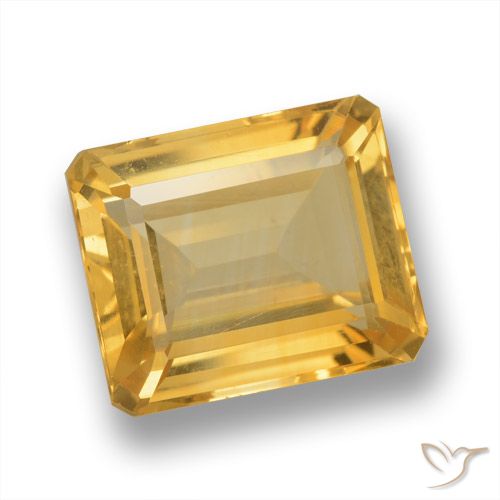 5.93ct 天然 金橙色 黄水晶, 祖母绿式切割, VVS-VS