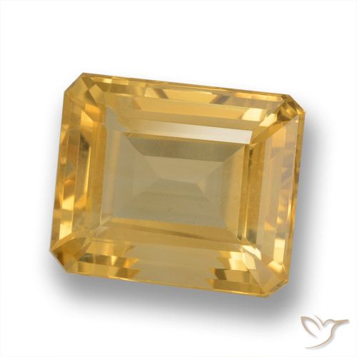 6.04ct 天然 浅橙色-金色 黄水晶, 祖母绿式切割, VVS-VS