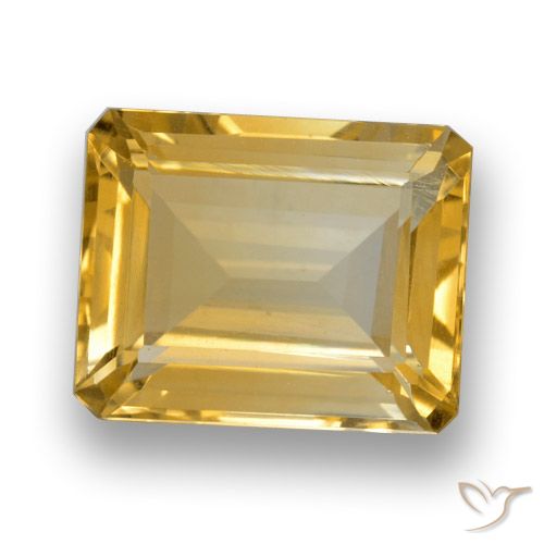 4.36ct 天然 金色 黄水晶, 祖母绿式切割, VVS