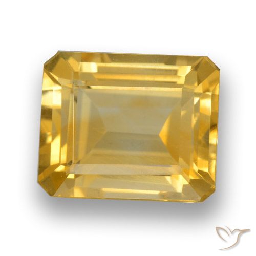 4.50ct 天然 金色 黄水晶, 祖母绿式切割, VVS-VS