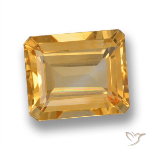 5.42ct 天然 橙金 黄水晶, 祖母绿式切割, VS